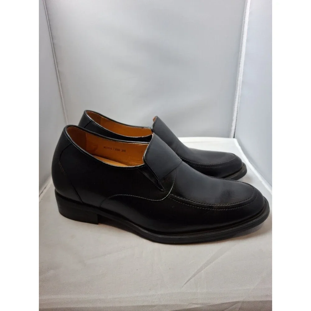 TOTO Men's Classic Black Leather Penny Loafers Dress Shoes Size 260 (8)